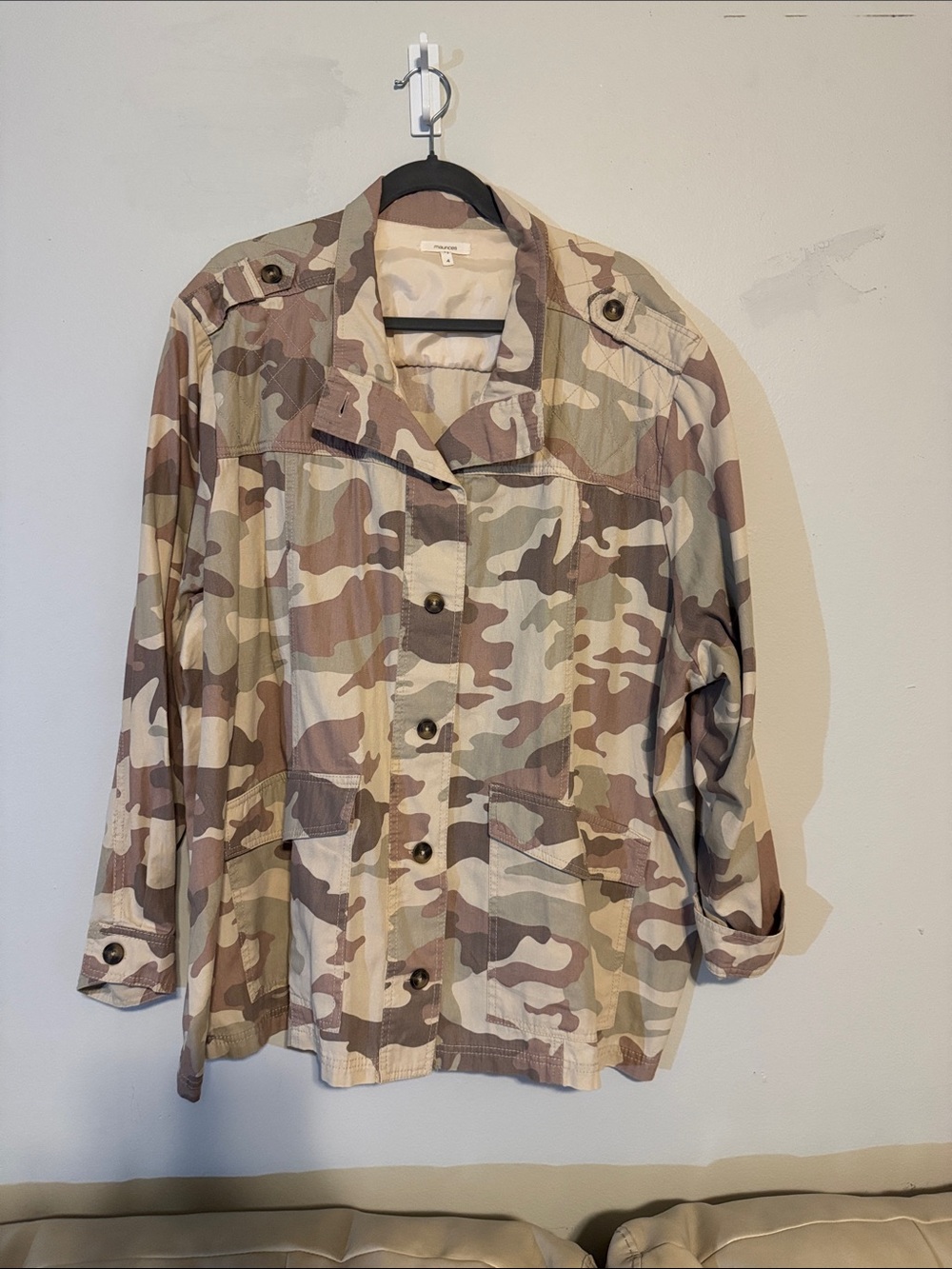 Maurices Women's Camouflage Utility Jacket - Tan, Brown, Green.  New